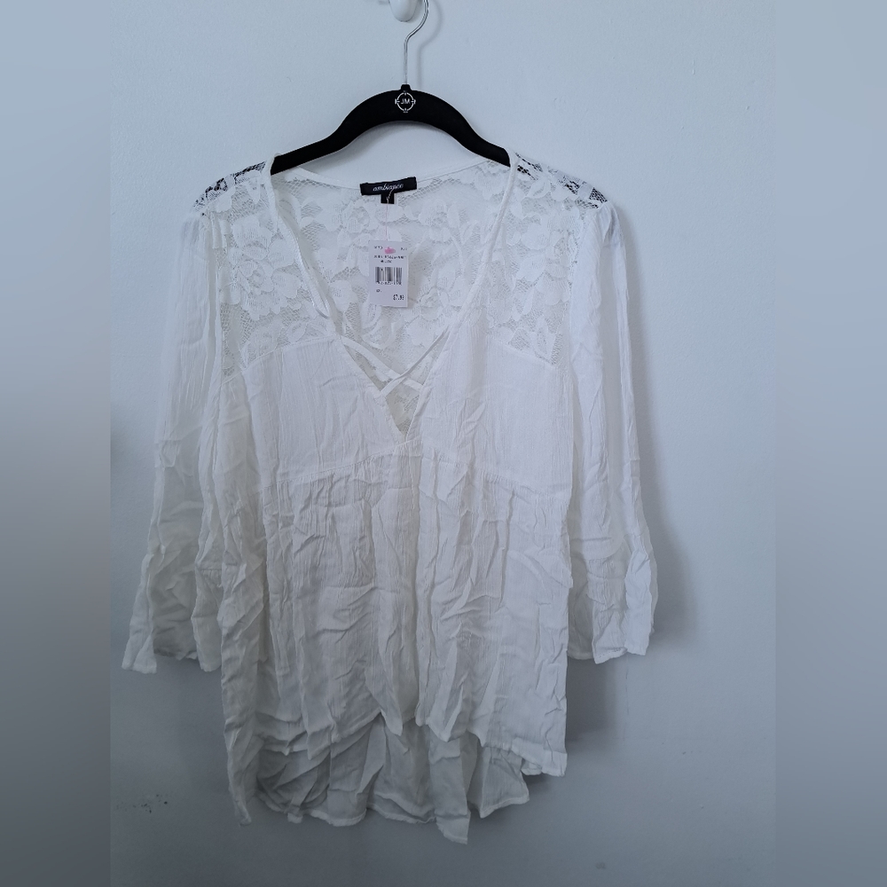 Ambiance white lace top